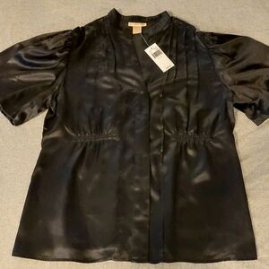 Chic Black 100% Silk Women's Blouse by Patrick Christopher Vintage NWT